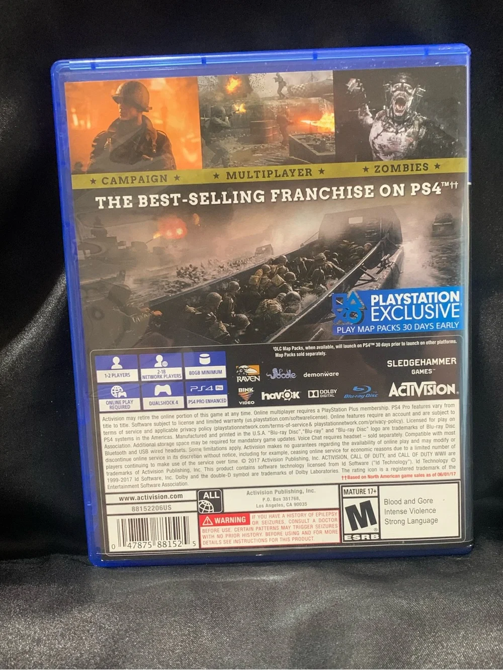 CALL OF DUTY WWII PS4 Video Game Rated M EUC